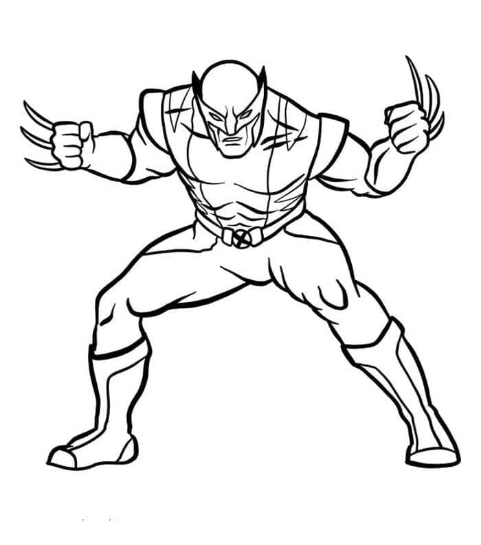 Fise de colorat cu Wolverine de imprimat