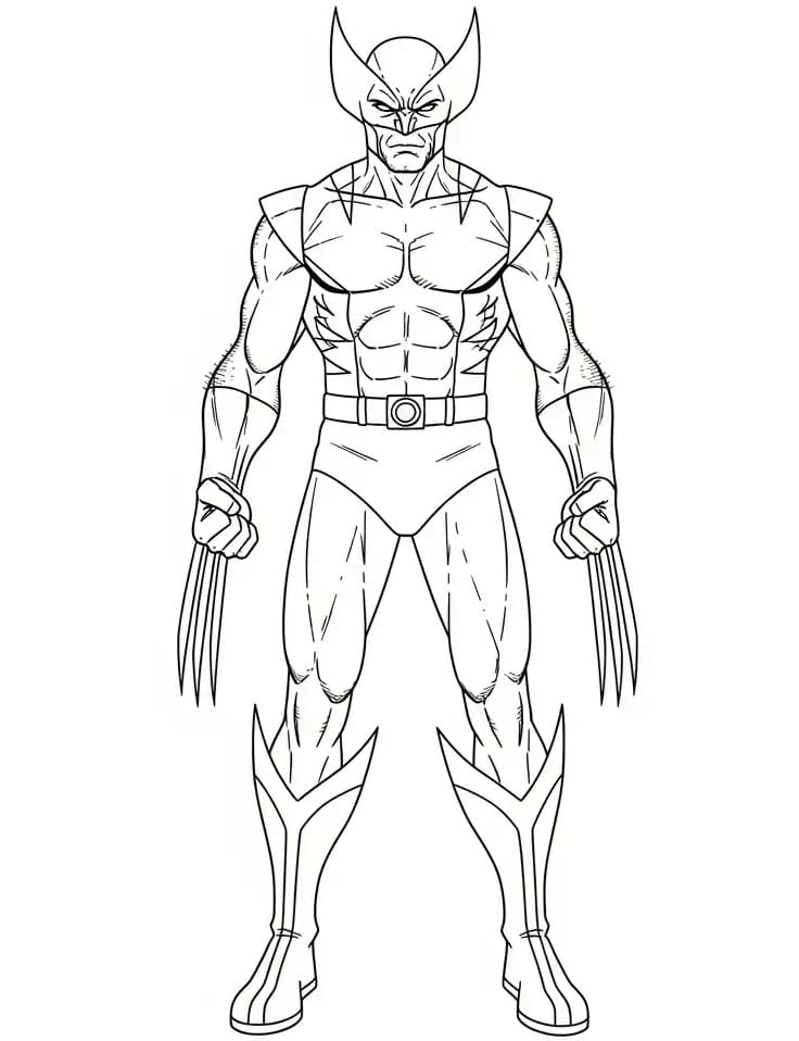 Fise de colorat cu Wolverine extraordinar