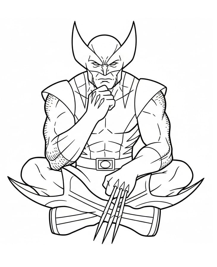 Fise de colorat cu Wolverine gratuit
