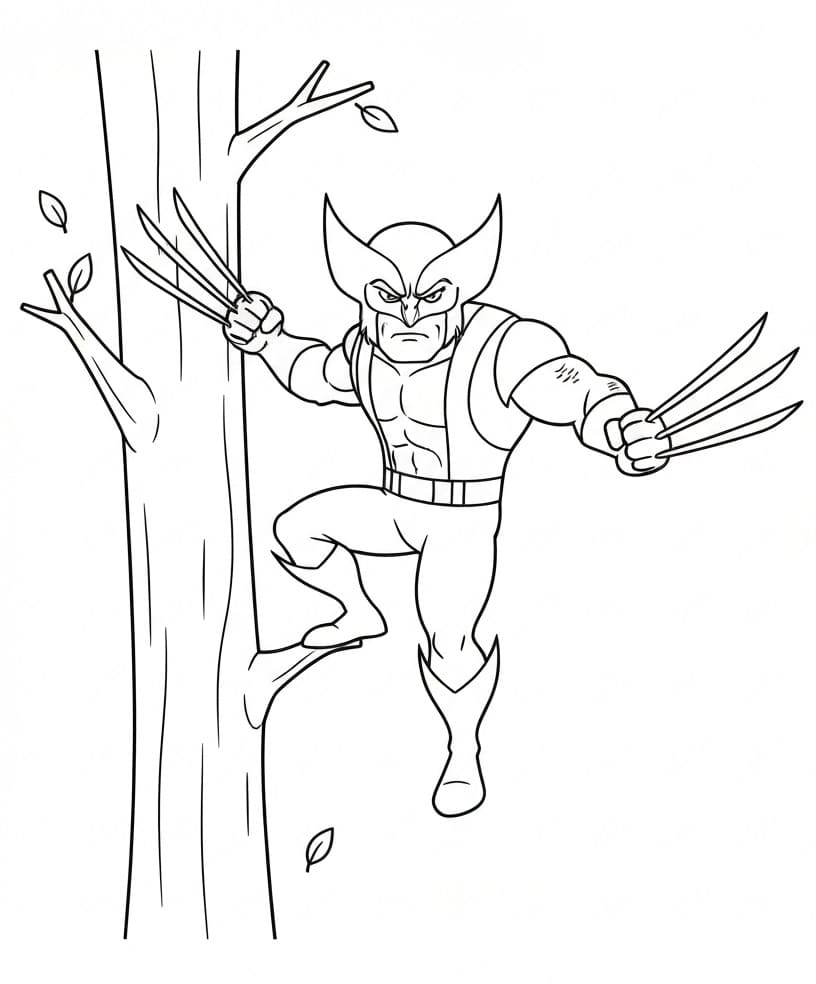 Fise de colorat cu Wolverine imprimabil