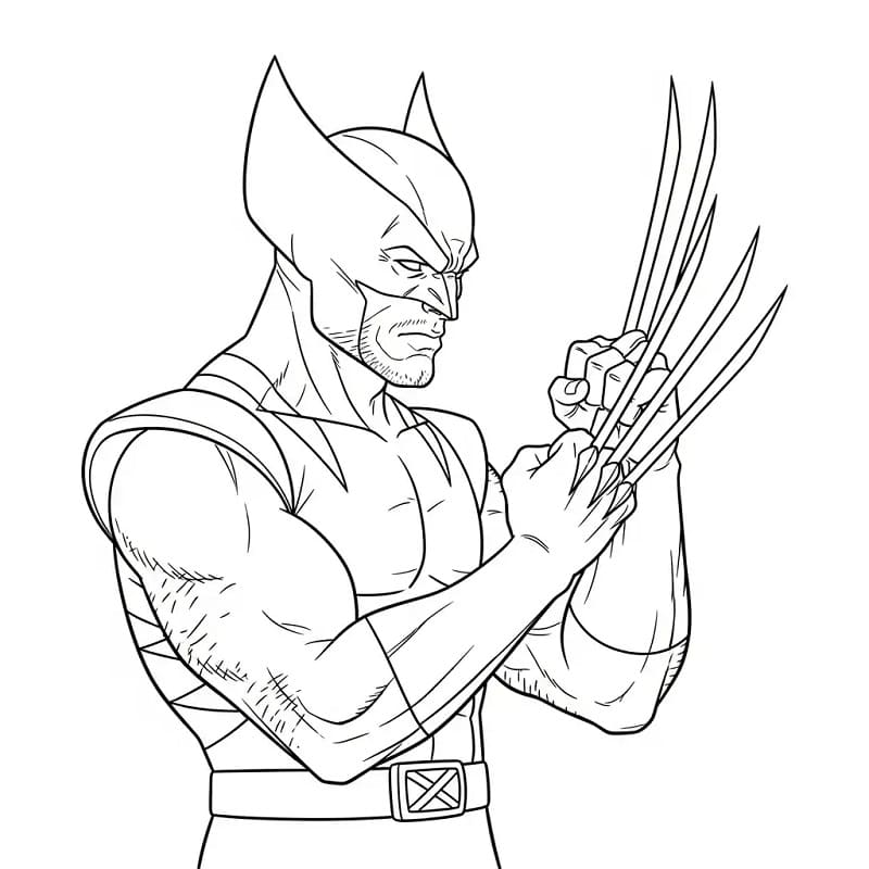 Fise de colorat cu Wolverine uimitor
