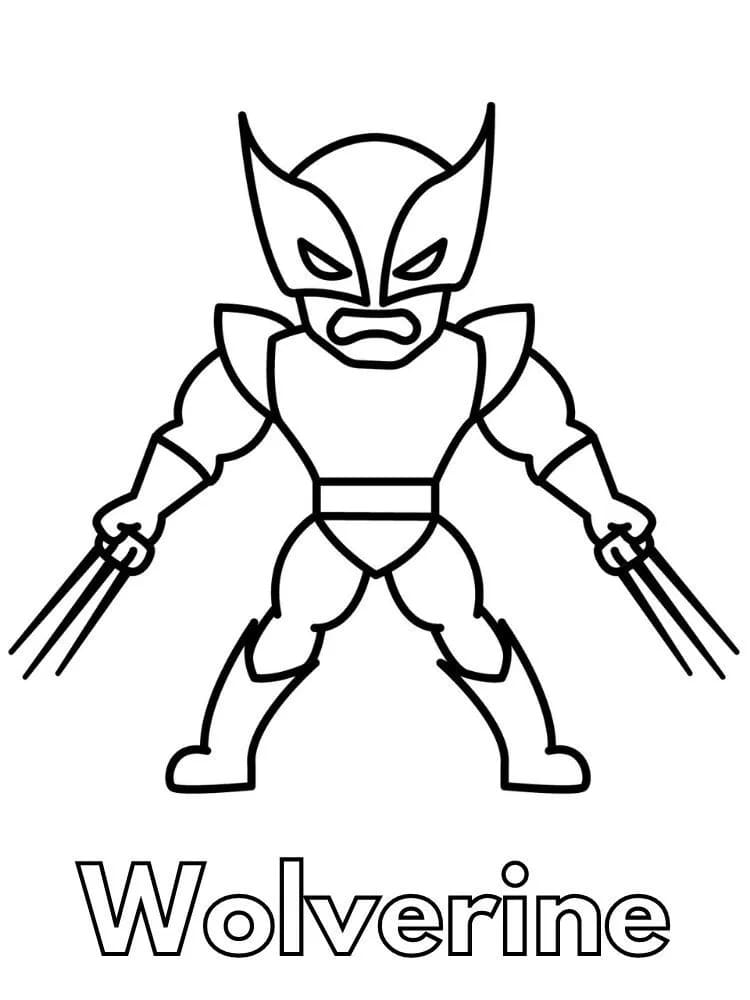 Fise de colorat cu Wolverine ușor
