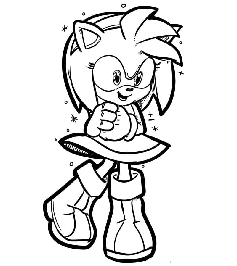 Fise de colorat cu Amy Rose animată