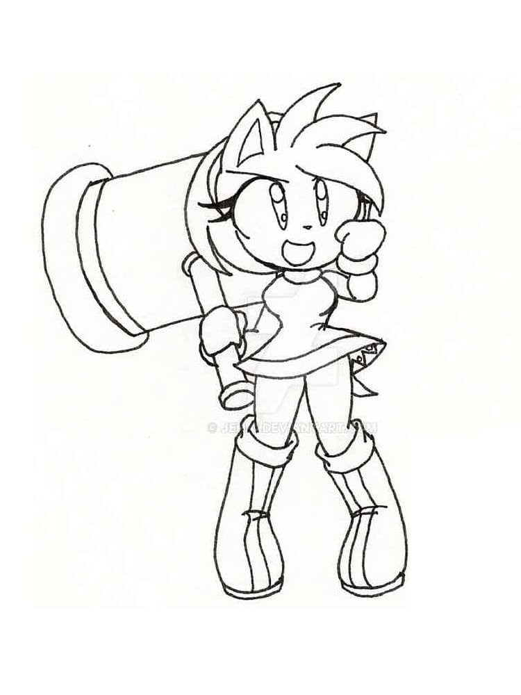 Fise de colorat cu Amy Rose drăgălașă