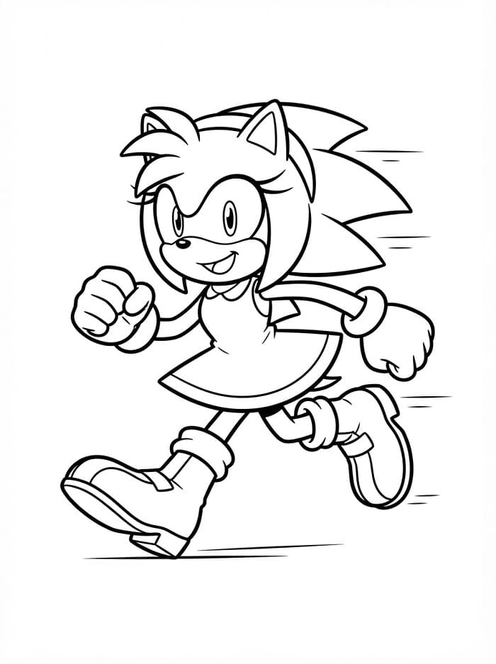 Fise de colorat cu Amy Rose drăguță