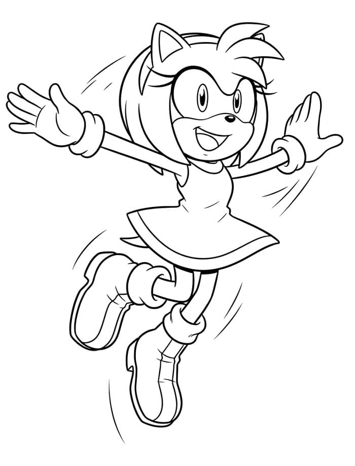 Planse de colorat cu Amy Rose