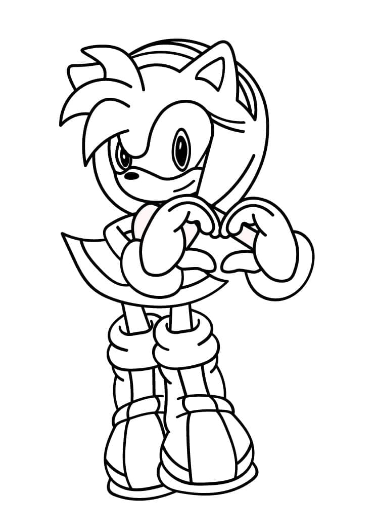 Fise de colorat cu Amy Rose gratuită