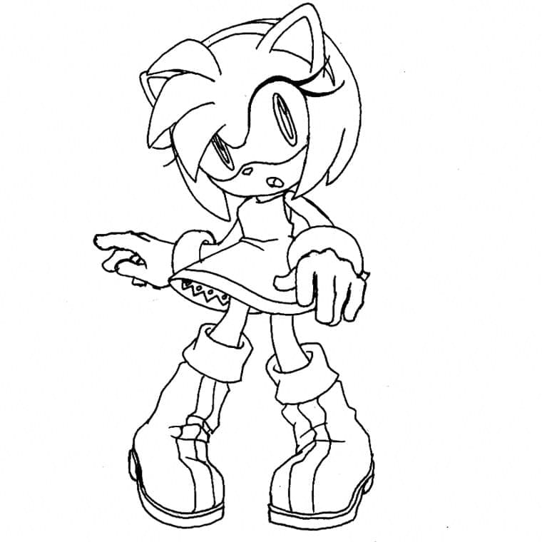 Fise de colorat cu Amy Rose plăcută