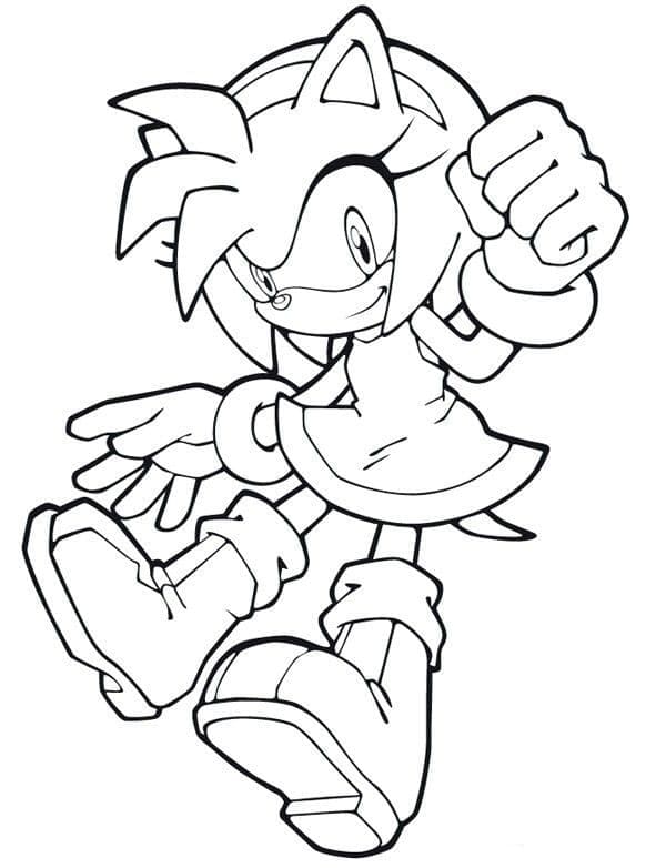 Fise de colorat cu Amy Rose uimitoare