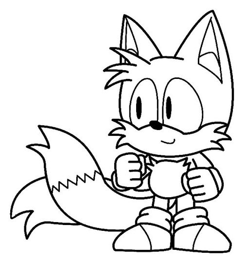 Fise de colorat cu Tails adorabil