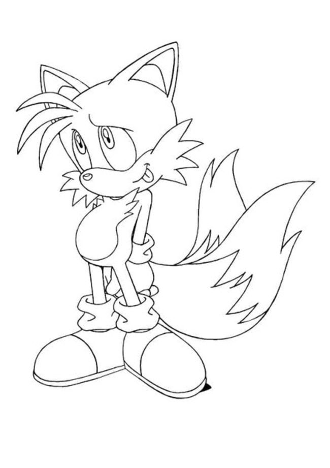 Fise de colorat cu Tails din Sonic